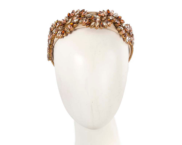 Gold crystal headband by Cupids Millinery - Hats From OZ