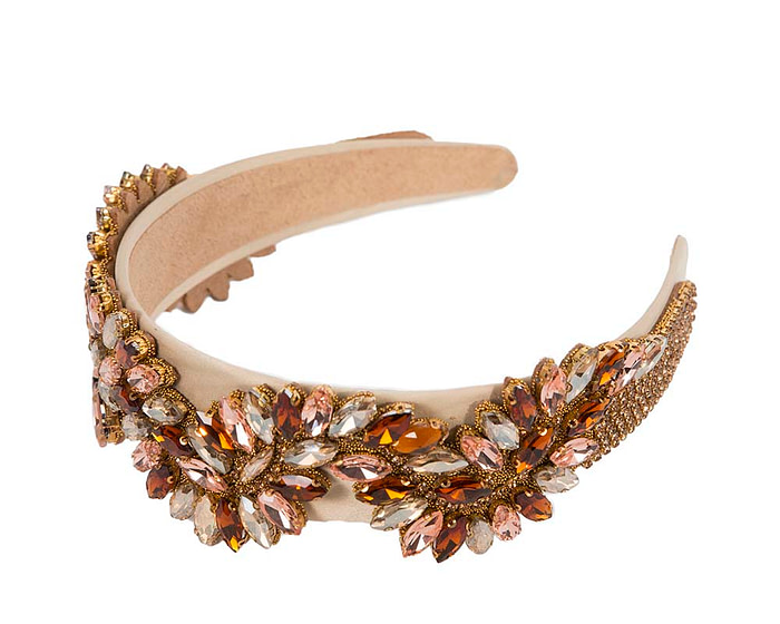 Gold crystal headband by Cupids Millinery - Hats From OZ