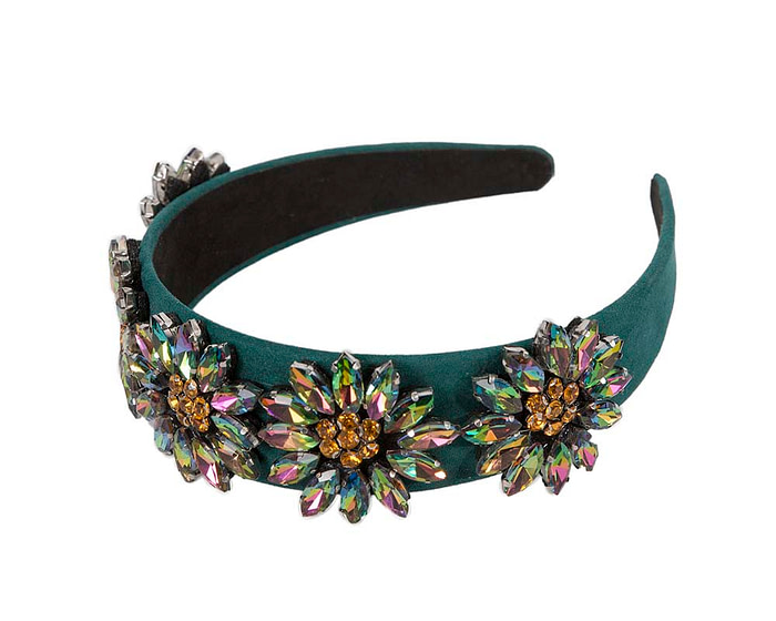 Teal Green crystal headband by Cupids Millinery - Hats From OZ