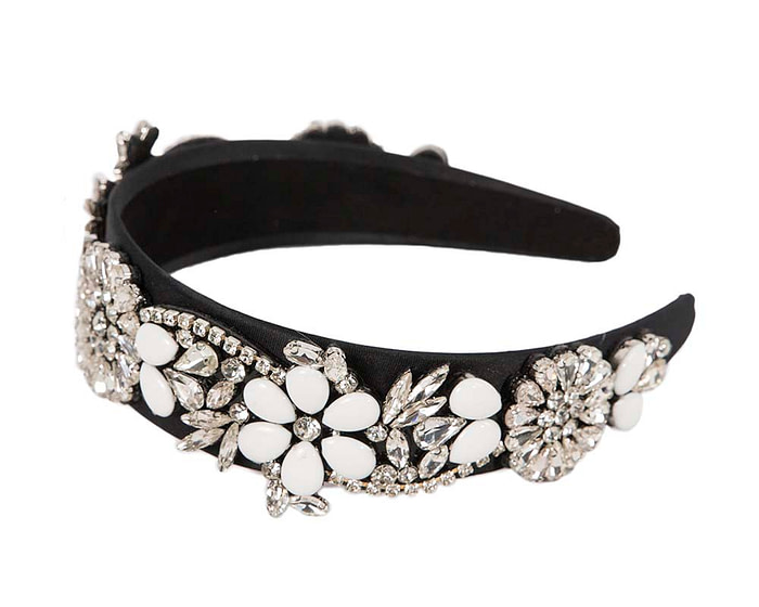 Black & white crystal headband by Cupids Millinery - Hats From OZ