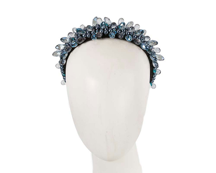 Blue crystal headband by Cupids Millinery - Hats From OZ