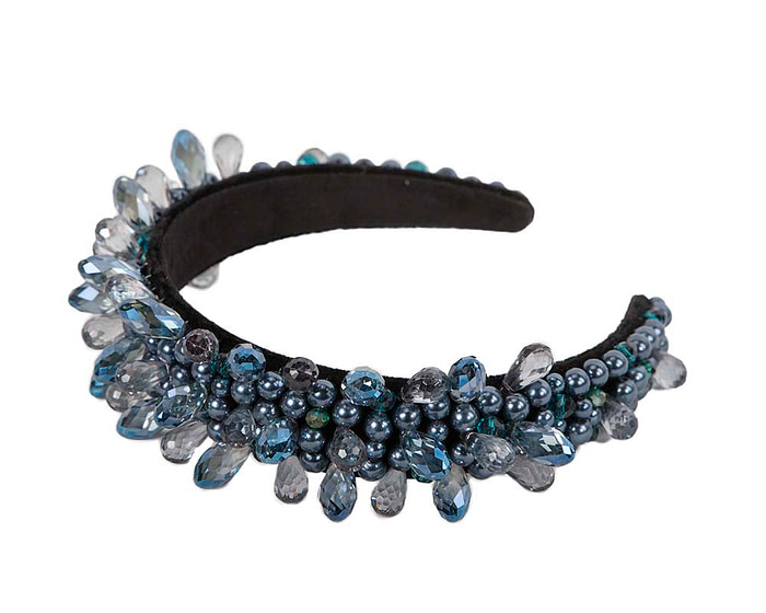 Blue crystal headband by Cupids Millinery - Hats From OZ
