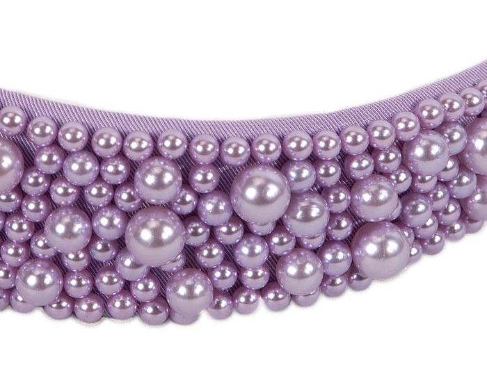 Lilac pearl fascinator headband by Cupids Millinery - Hats From OZ