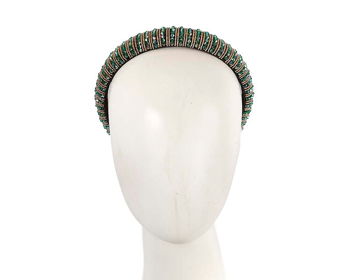 Green crystal headband by Cupids Millinery - Hats From OZ