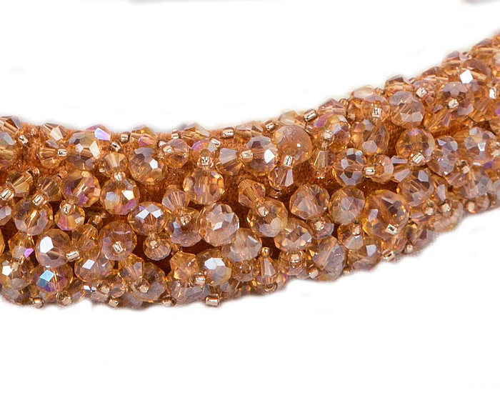 Orange gold crystal headband by Cupids Millinery - Hats From OZ