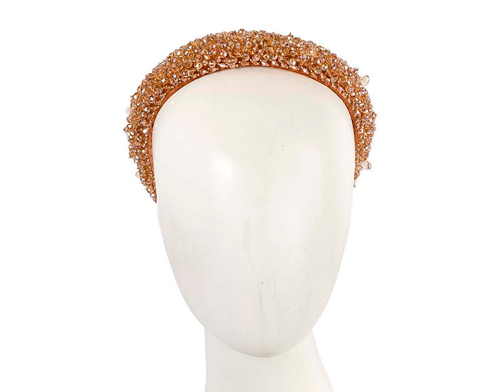 Orange gold crystal headband by Cupids Millinery - Hats From OZ