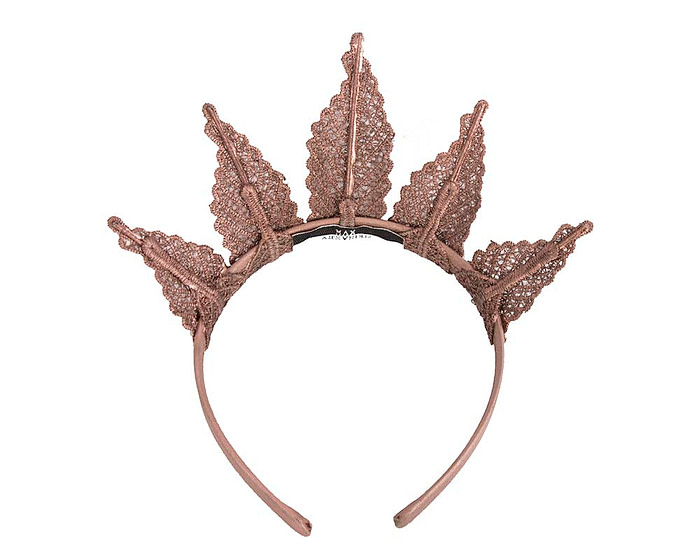 Made in Australia rose gold lace crown fascinator - Hats From OZ