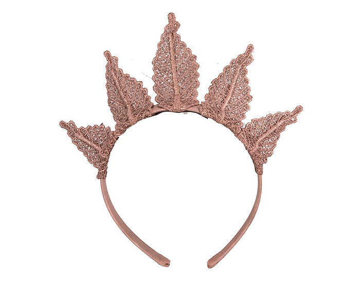 Made in Australia rose gold lace crown fascinator - Hats From OZ