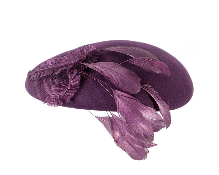 Purple winter felt beret - Hats From OZ