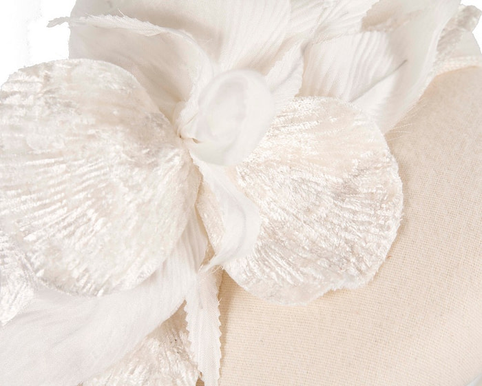 Bespoke cream flower pillbox by Fillies Collection - Hats From OZ