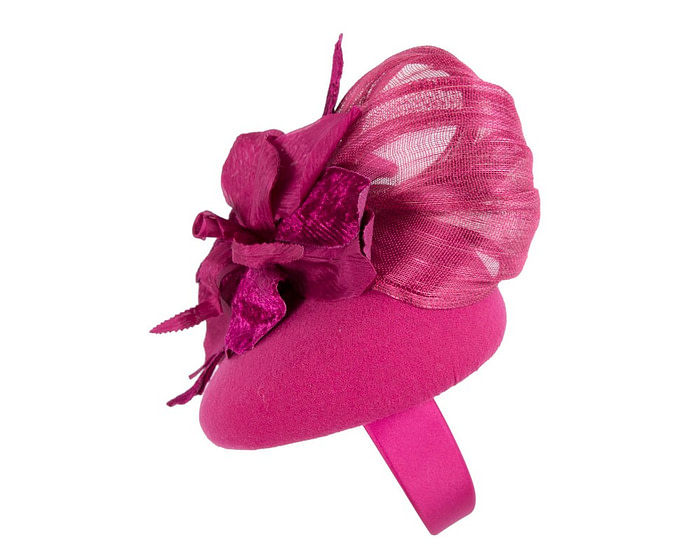 Bespoke fuchsia flower pillbox by Fillies Collection - Hats From OZ