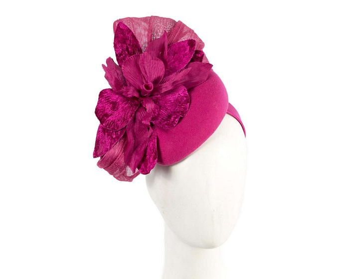 Bespoke fuchsia flower pillbox by Fillies Collection - Hats From OZ