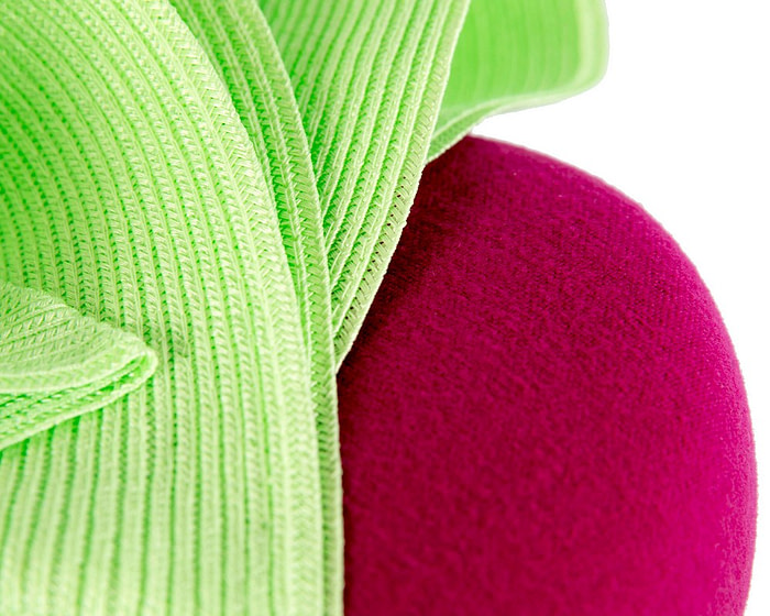 Fuchsia & lime pillbox winter fascinator by Fillies Collection - Hats From OZ