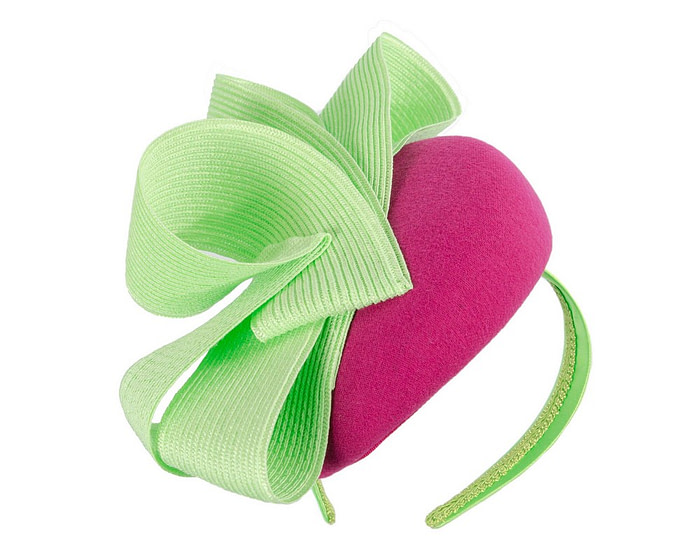 Fuchsia & lime pillbox winter fascinator by Fillies Collection - Hats From OZ
