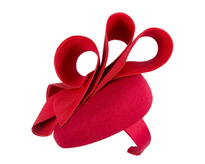 Red pillbox winter fascinator by Fillies Collection - Hats From OZ