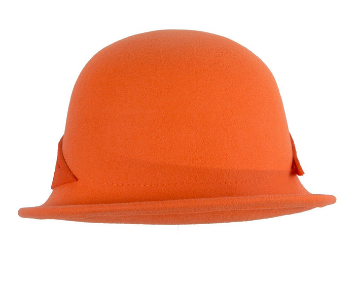 Felt orange cloche hat by Fillies Collection - Hats From OZ