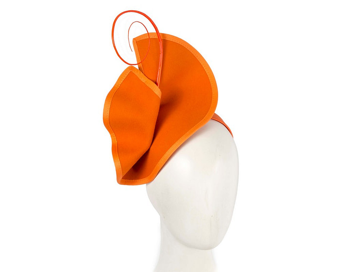 Sculpted orange felt winter racing fascinator - Hats From OZ