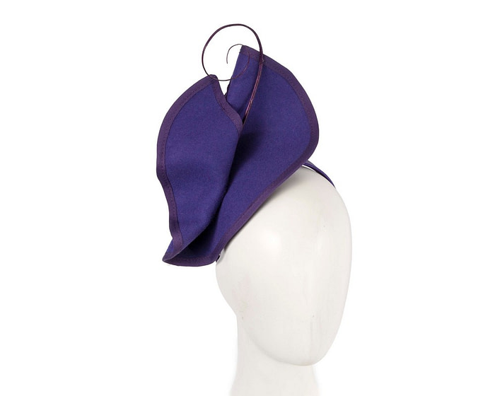 Sculpted purple felt winter racing fascinator - Hats From OZ