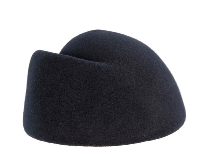 Designers dark navy felt ladies winter hat - Hats From OZ
