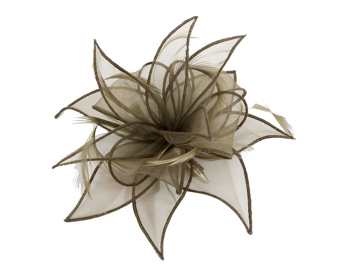 Olive green fascinator hair clip - Hats From OZ