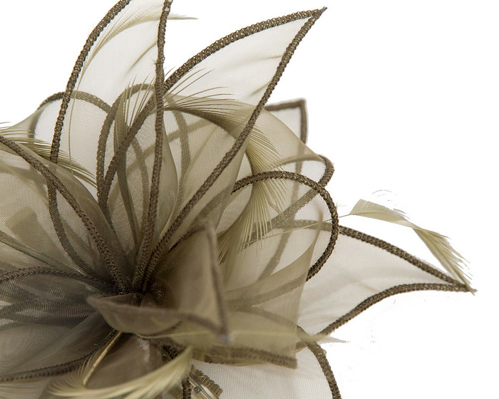 Olive green fascinator hair clip - Hats From OZ