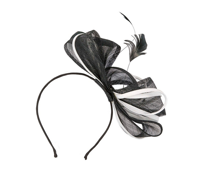 Black & white bow fascinator by Max Alexander - Hats From OZ