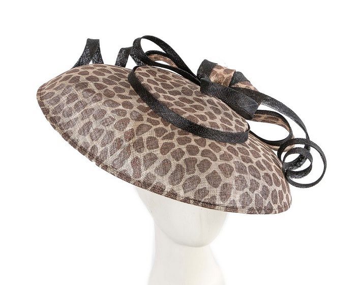Large giraffe pattern sinamay fascinator hat - Hats From OZ