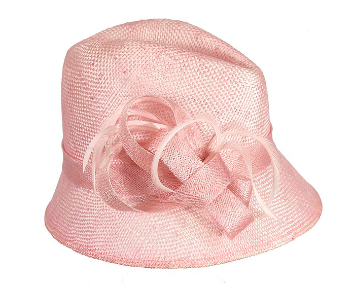 Pink straw fedora hat by Cupids Millinery - Hats From OZ