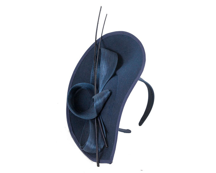 Large navy winter fascinator by Max Alexander - Hats From OZ