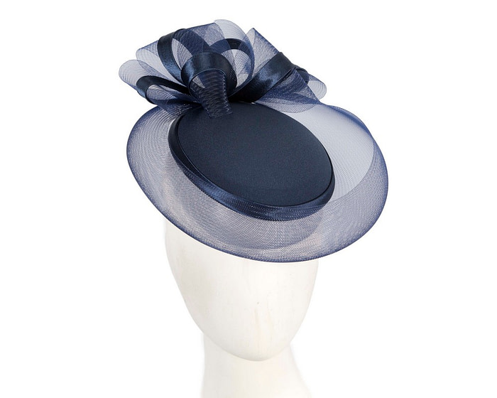 Navy custom made cocktail pillbox hat - Hats From OZ