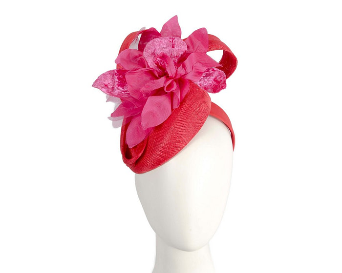 Tall red & fuchsia racing pillbox fascinator by Fillies Collection - Hats From OZ