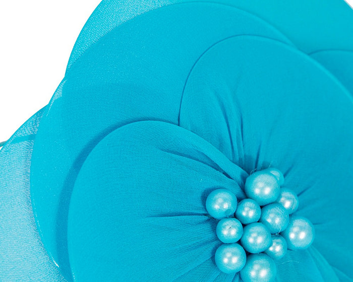 Large blue flower fascinator - Hats From OZ