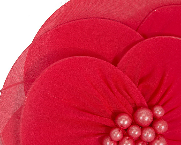 Large red flower fascinator - Hats From OZ