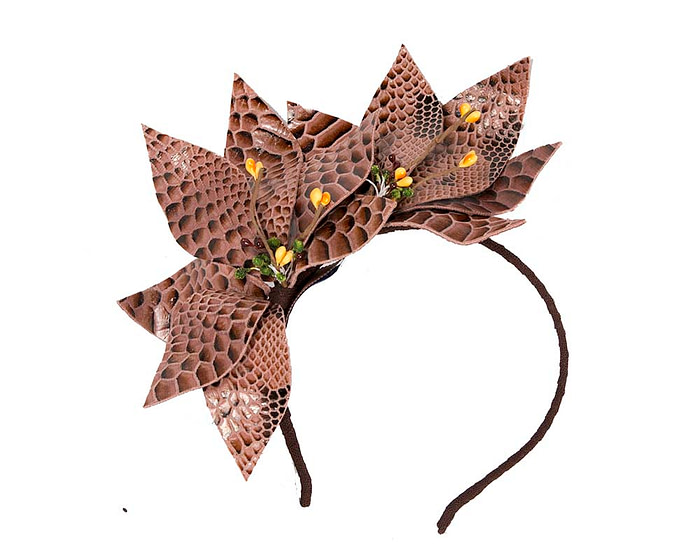 Leather flower headband by BELEIVERA - Hats From OZ