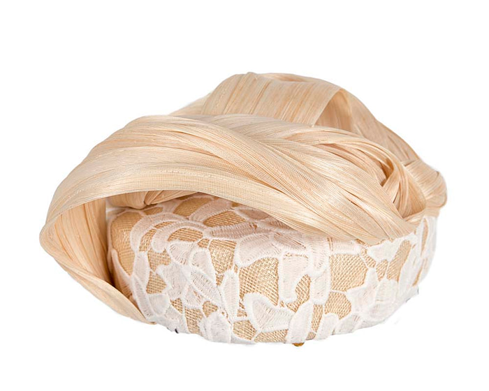 Nude lace pillbox fascinator by BELEIVERA - Hats From OZ