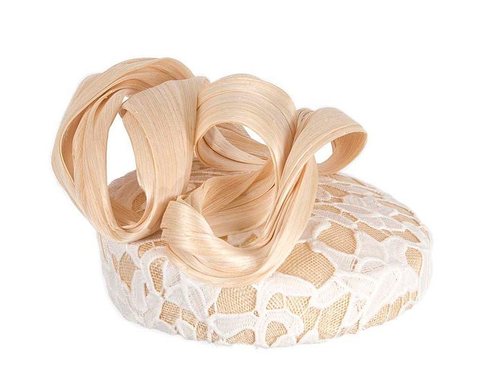 Nude lace pillbox fascinator by BELEIVERA - Hats From OZ