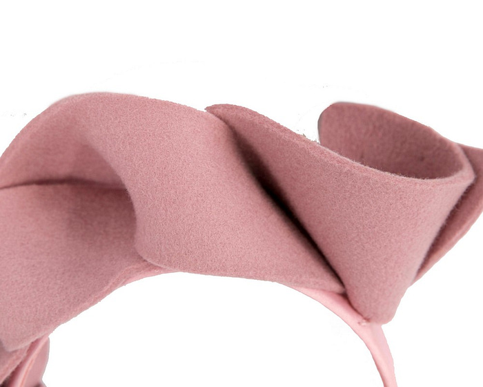 Twisted dusty pink felt winter racing fascinator by Max Alexander - Hats From OZ
