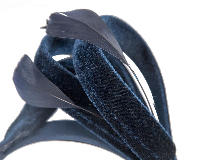 Navy velvet bow racing fascinator by Max Alexander - Hats From OZ