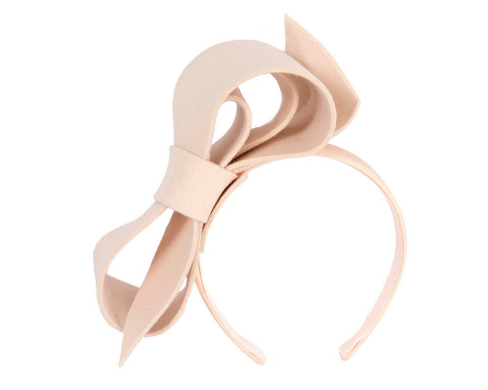 Nude felt bow fascinator by Max Alexander - Hats From OZ