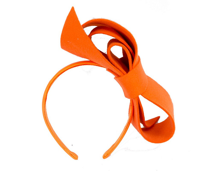 Orange felt bow fascinator by Max Alexander - Hats From OZ