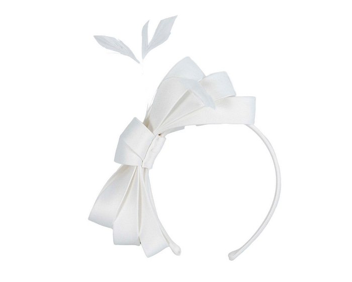 White bow racing fascinator by Max Alexander - Hats From OZ