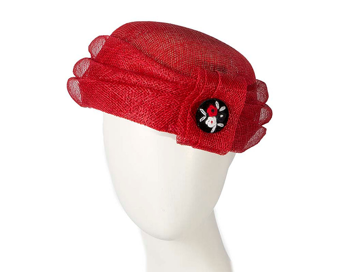 Large red sinamay beret hat - Hats From OZ
