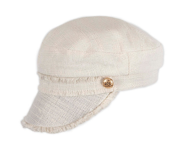 White casual newsboy cap by Max Alexander - Hats From OZ