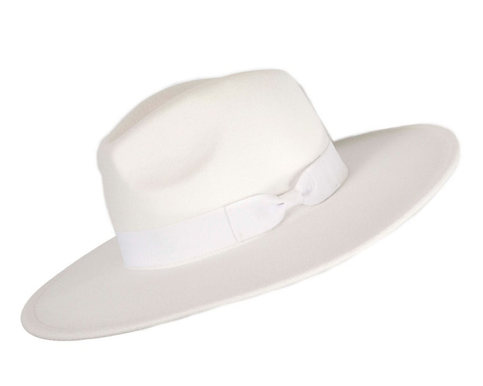 Cream wide brim fedora hat - Hats From OZ
