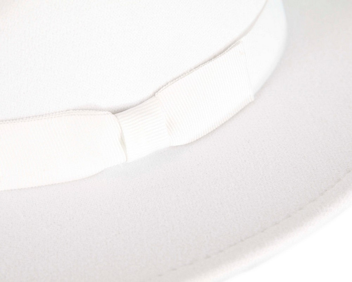 White wide brim fedora hat - Hats From OZ