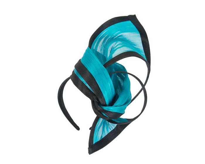 black and teal fascinator