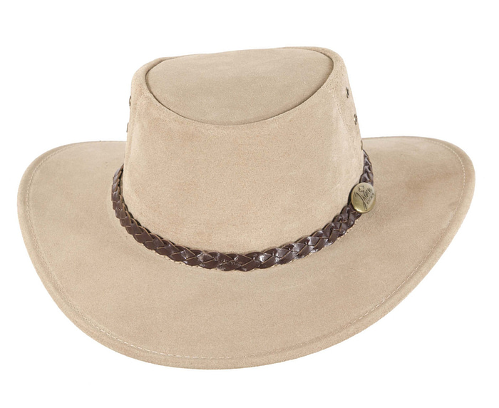 Beige  Australian Leather Bush Outback Jacaru Hat - Image 4