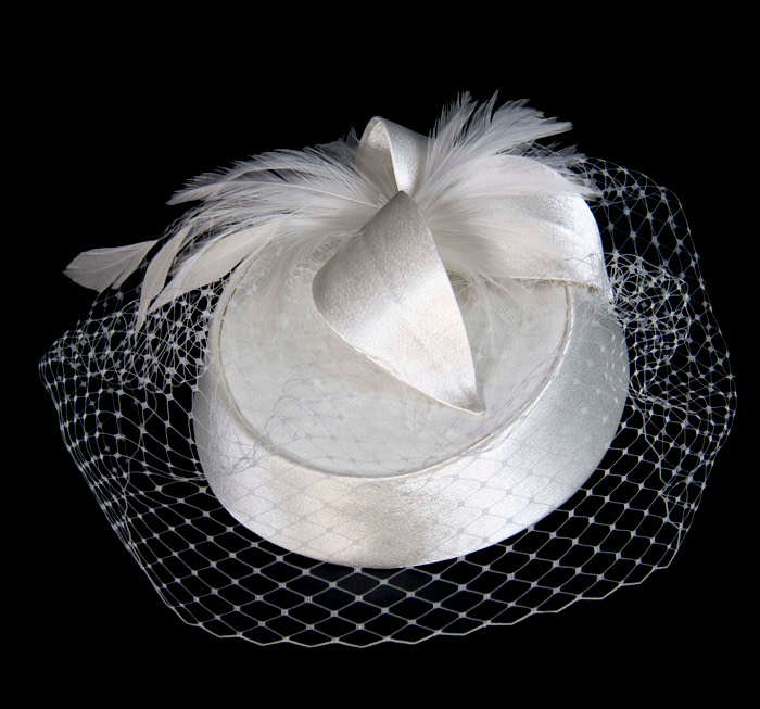 Cream cocktail Pillbox Hat for weddings buy online in Australia K4811C - Image 2