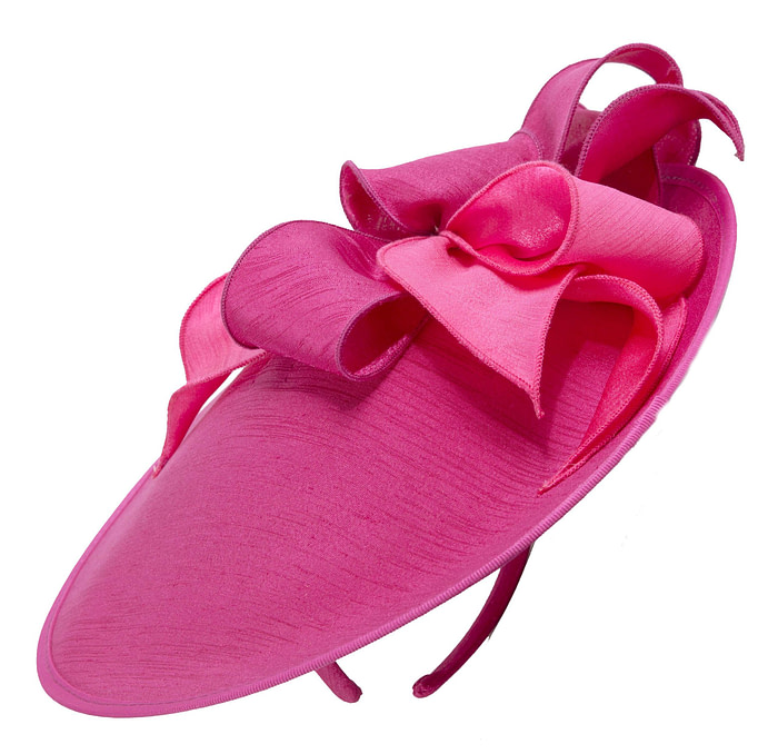 Fuchsia sateen fascinator by Max Alexander - Image 4