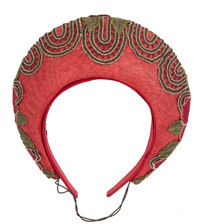 Exclusive red headband by Cupids Millinery - Hats From OZ